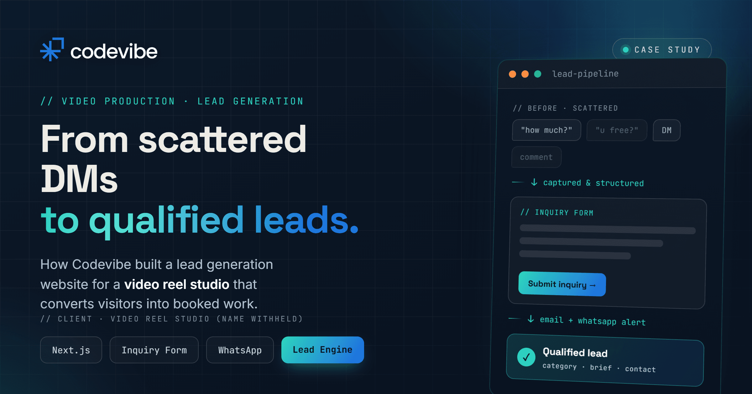 Lead Generation Website - Codevibe case study
