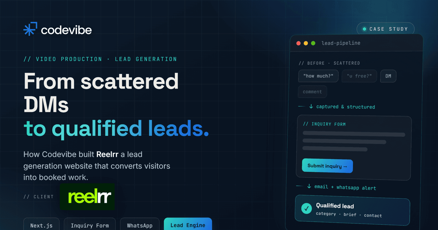 Lead Generation Website - Codevibe case study