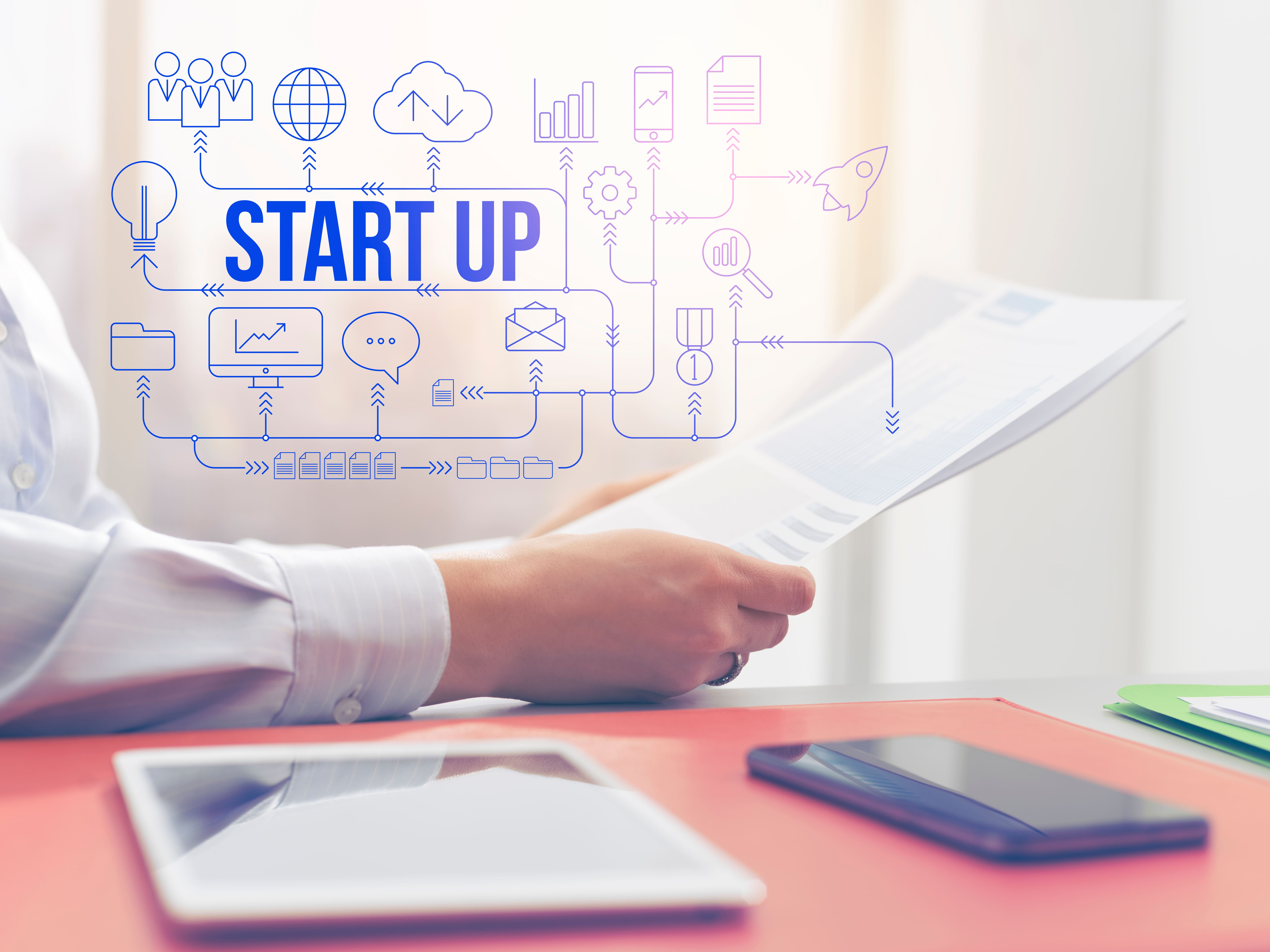 A startup MVP in production - the smallest working product that proves people will pay.