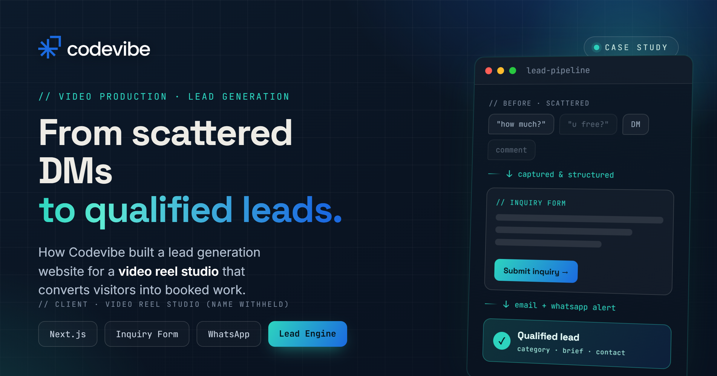 Lead Generation Website - Codevibe case study