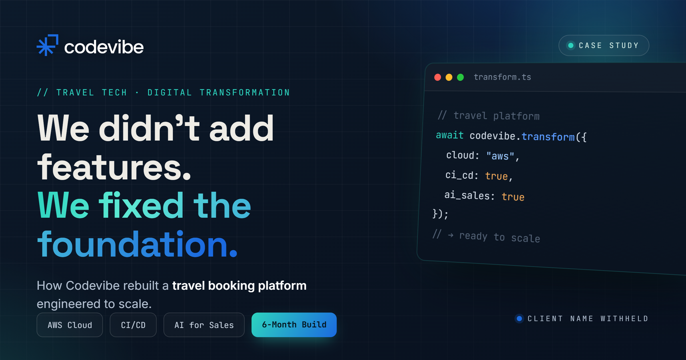 Travel Platform Transformation - Codevibe case study